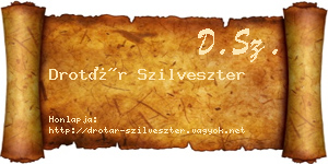 Drotár Szilveszter névjegykártya